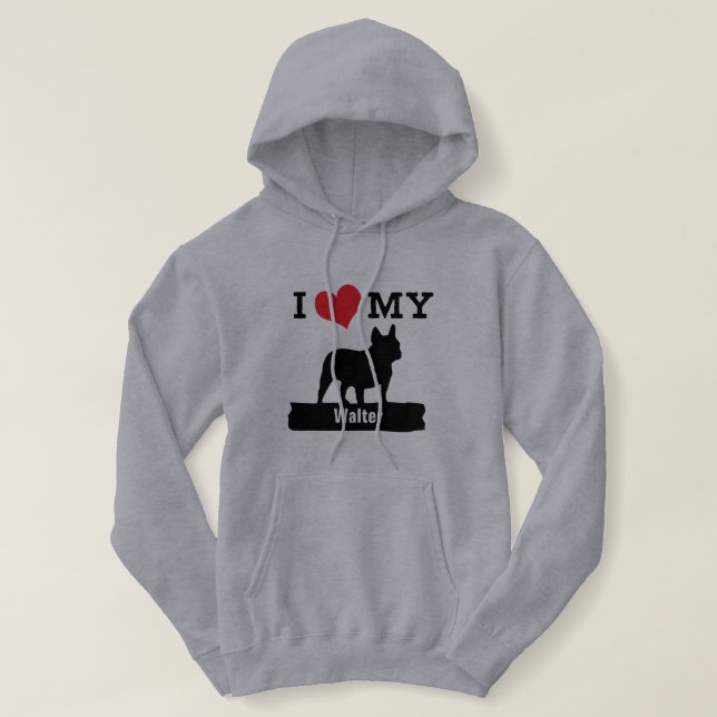 Pull À Capuche Nom du chien de taureau français (Design devant)