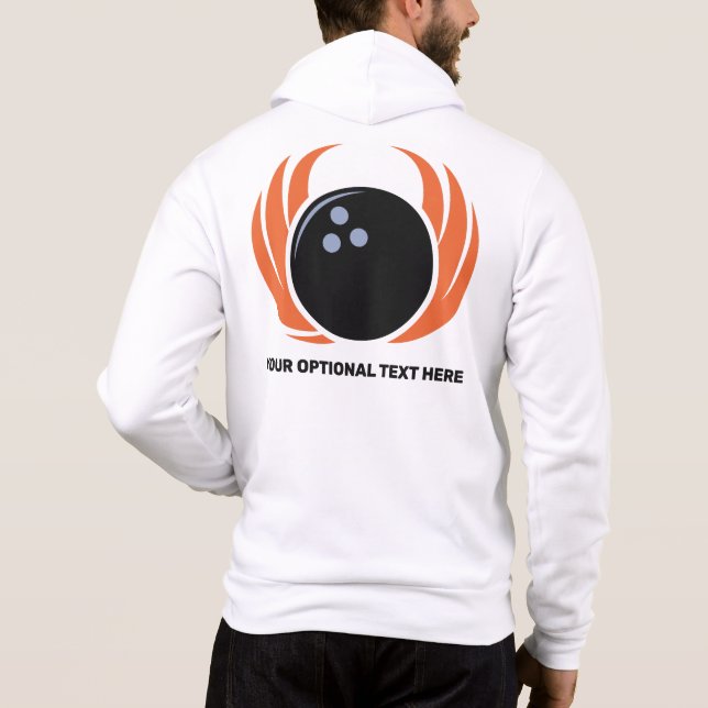 Pull À Capuche Nom et texte personnalisés Boule de Bowling avec f (Dos)
