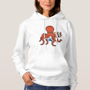 Pull À Capuche Octopus comme Peintre avec Peinture et Pinceau
