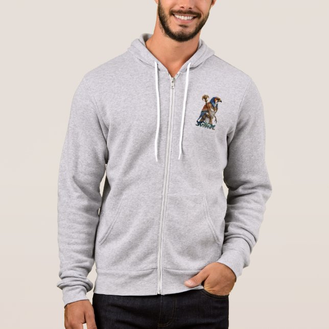Pull À Capuche Œil du Soleil – Le Faucon Éternel du Désert  (Devant)