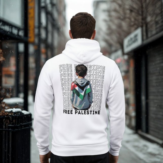 Pull À Capuche PALESTINE LIBRE blanc (Créateur téléchargé)