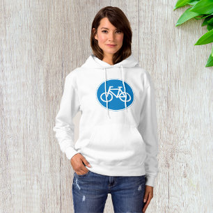 Pull À Capuche Panneau de signalisation de voie cyclable bleu Sym