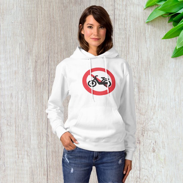 Pull À Capuche Panneau de signalisation "Interdiction aux motos" (Créateur téléchargé)