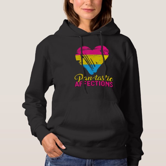Pull À Capuche Pansexual Pan tastic Affections Heart Pansexual Fl (Devant)