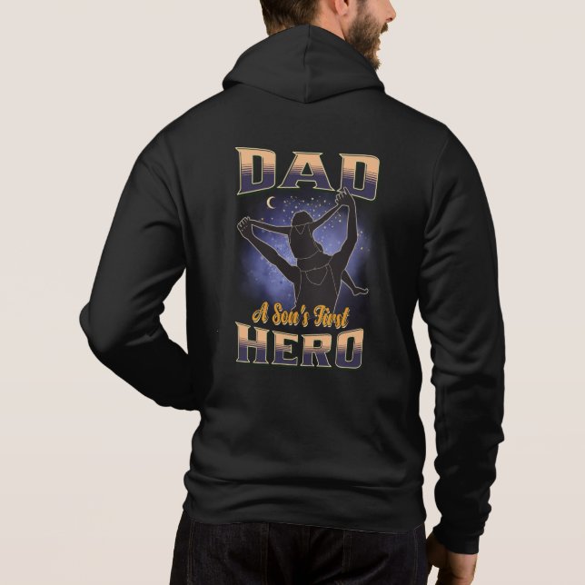 Pull À Capuche Papa le premier héros d'un fils (Dos)