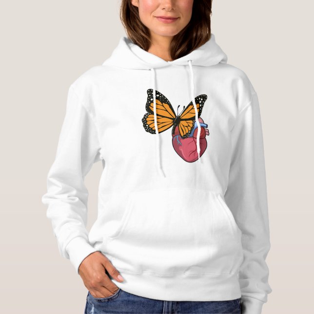 Pull À Capuche Papillon au coeur (Devant)
