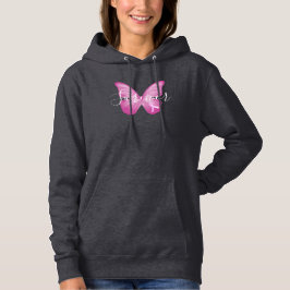 Pull À Capuche Papillon rose Cancer du sein Survivant