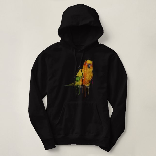 Pull À Capuche Parrot de conure douce Sun Conure (Design devant)