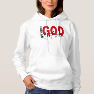Pull À Capuche Pas de soucis – Assurance divine en rouge et noir