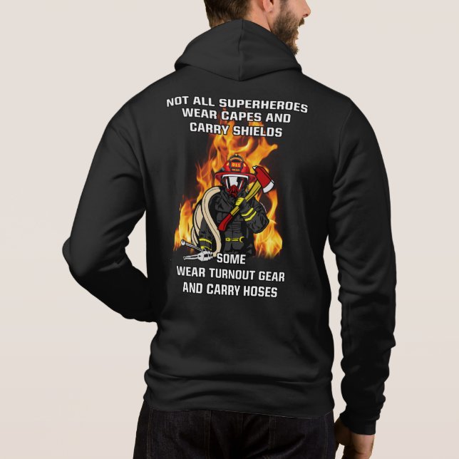 Pull À Capuche Pas tous les super-héros...pompier (Dos)