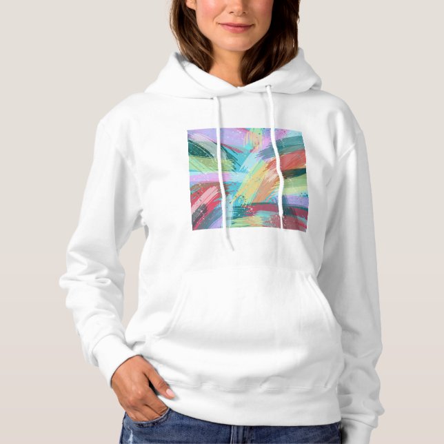 Pull À Capuche Pastel d'Art Abstrait (Devant)