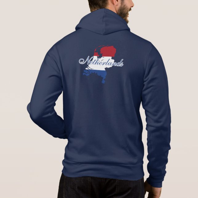 Pull À Capuche Pays-Bas Carte Drapeau Souvenir Moderne, Dos (Dos)