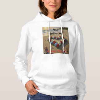 Pull À Capuche Peace Follows Me Beautiful Beach Floral T-Shirt