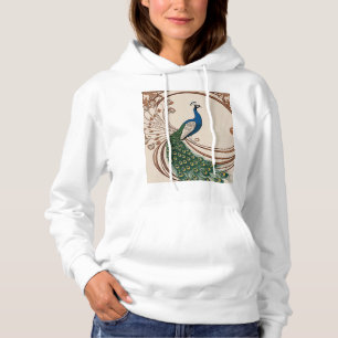 Pull À Capuche Peacock gracieux : Art Nouveau Vector Art