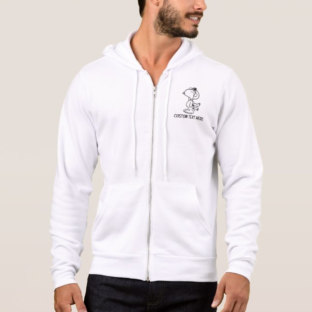 Pull À Capuche Peanuts | Snoopy l'as de l'aviation NB (Devant)