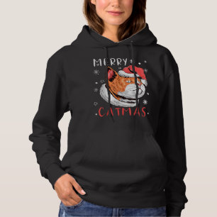 Pull À Capuche Père Noël Casquette Chat Joyeux Noël Catmas Joyeux
