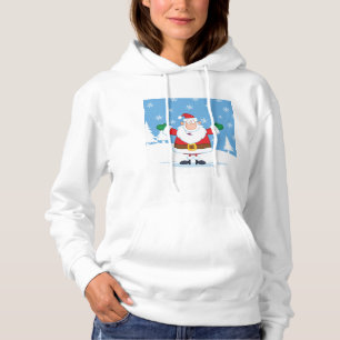 Pull À Capuche Père Noël dans une scène hivernale enneigée