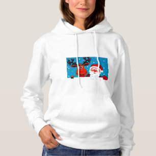Pull À Capuche Père Noël et rennes