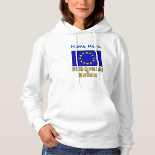 Pull À Capuche Personnalisation bleue de l'Union européenne et du