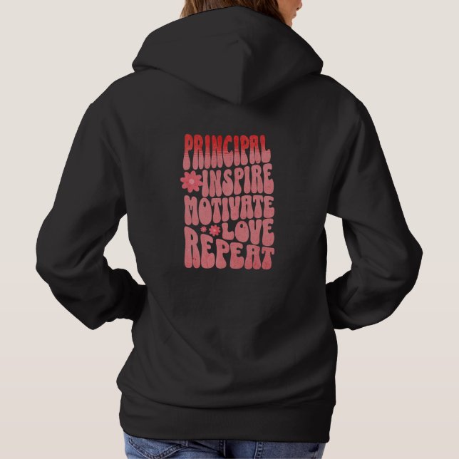 Pull À Capuche Personnalisé Retro Principal Inspire Motivate Love (Dos)