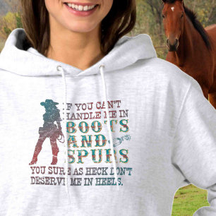 Pull À Capuche Personnaliser sur la cow-girl du Cheval Dorsal