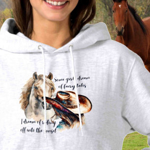 Pull À Capuche Personnaliser sur le dos Cavalier amoureux Cowgirl