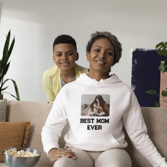 Pull À Capuche Photo moderne Meilleure maman cadeau de jour de mè (Créateur téléchargé)