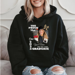 Pull À Capuche Photo personnalisée, Fière maman d'un diplômé de 2