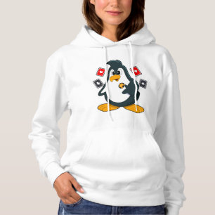 Pull À Capuche Pingouin au Poker avec cartes de Poker