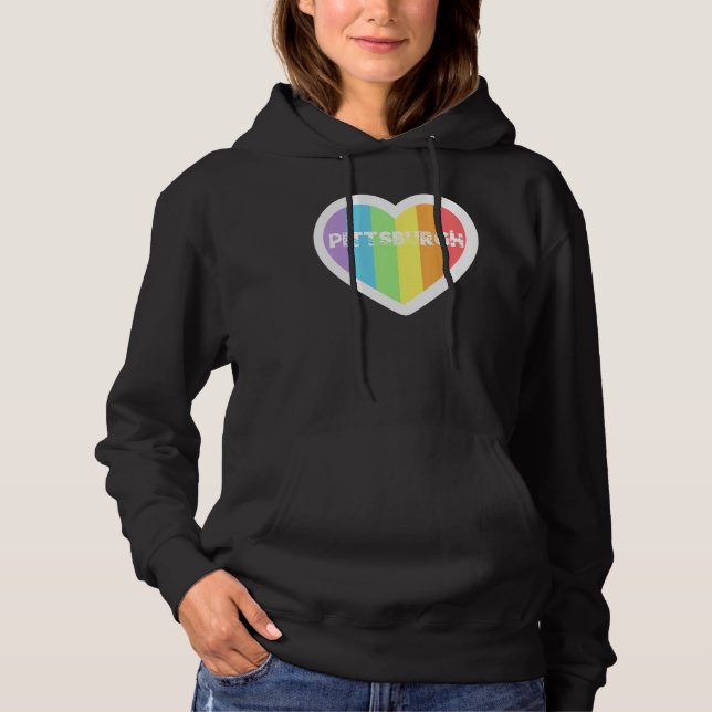 Pull À Capuche Pittsburgh Rainbow Gay LGBTQIA+ Pride Men Women Bo (Devant)