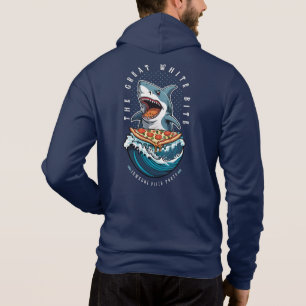 Pull À Capuche Pizza pour manger des requins   Le Grand Bite Blan