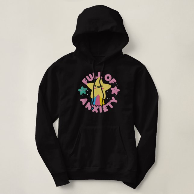 Pull À Capuche Plein d'anxiété mignonne Kawaii Kawaii Goth Pastel (Design devant)