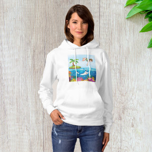 Pull À Capuche Plongée Dans L'Océan Aimable Requin Coral Reef
