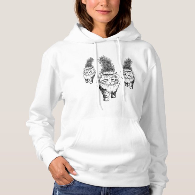 Pull À Capuche Promenade Féminine de Chat (Devant)