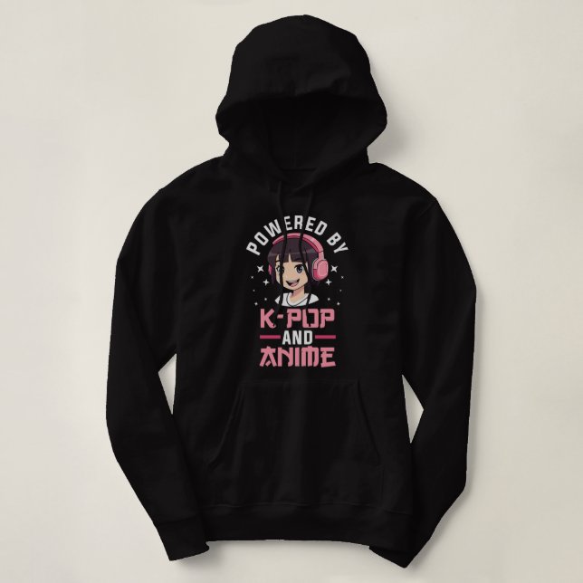 Pull À Capuche Propulsé par K-pop et Anime Kpop Merch Merchandise (Design devant)