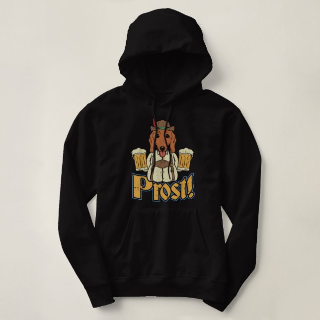 Pull À Capuche Pros Oktoberfest allemand Dachshund Chien Boire Be (Design devant)