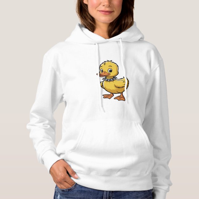 Pull À Capuche Punk Duckling – Funny Rebel Animal Art (Devant)