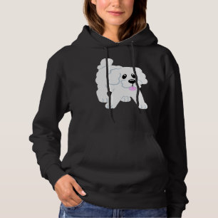 Pull À Capuche Puppy rose simple caniche blanc