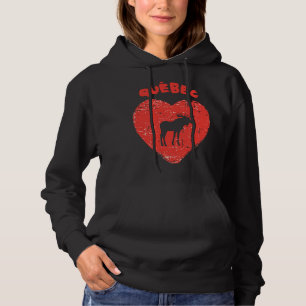Pull À Capuche Québec Love Moose Heart
