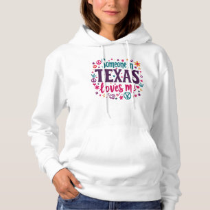 Pull À Capuche Quelqu'un au Texas m'aime - Rétro Art Hippie du Te