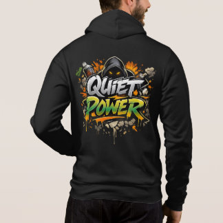 Pull À Capuche Quiet Power Graffiti Street Art Design