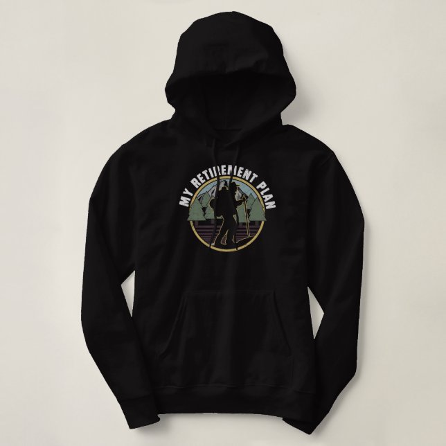 Pull À Capuche Randonneur Mon Régime De Retraite Randonnée Retrai (Design devant)
