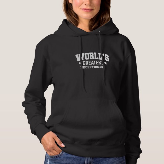 Pull À Capuche Réceptionniste Meilleur du Monde 2ème Thème de Déc (Devant)