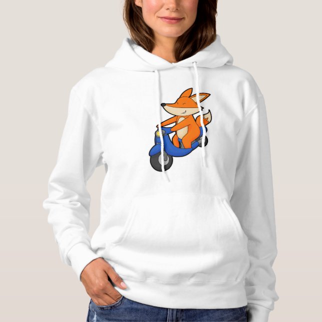 Pull À Capuche Renard comme Biker avec Scooter (Devant)