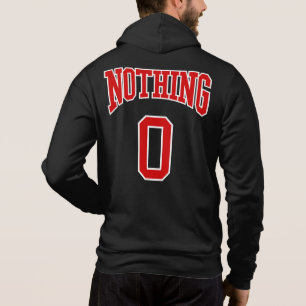 Pull À Capuche Retro College Rouge Blanc Noir Rien Zéro Sport