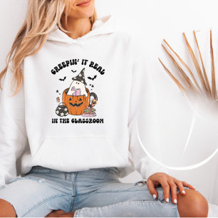 Pull À Capuche Retro Enseignant Halloween Creepin’ It Real