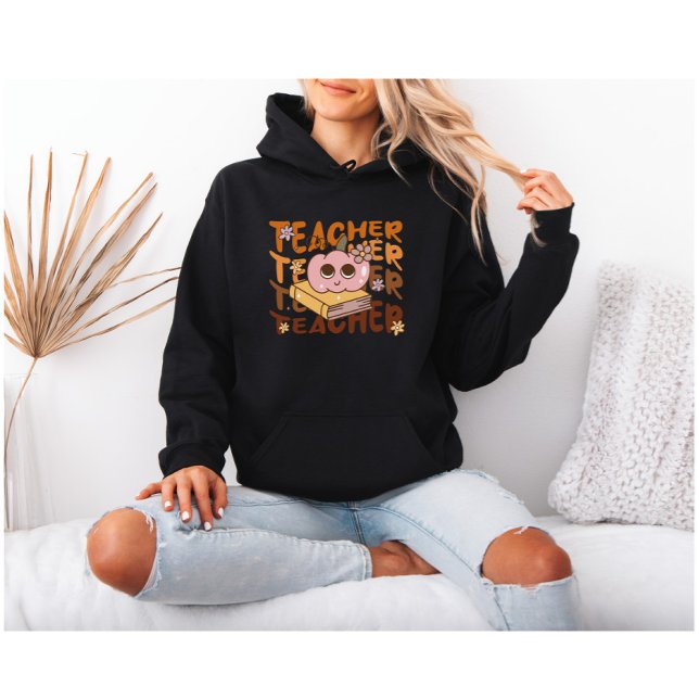 Pull À Capuche Retro Fall Enseignant Citrouille Halloween (Créateur téléchargé)