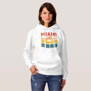 Pull À Capuche Rétro Miami Florida Beach Souvenir Palm Tree année