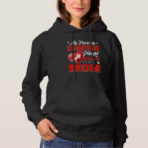 Pull À Capuche Rétro Mon Joueur Équestre préféré m'appelle maman