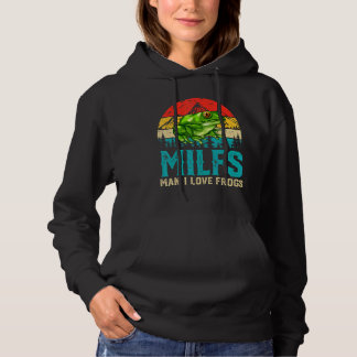 Pull À Capuche Retro Vintage Milfs Homme I Love Frogs Dit Frog